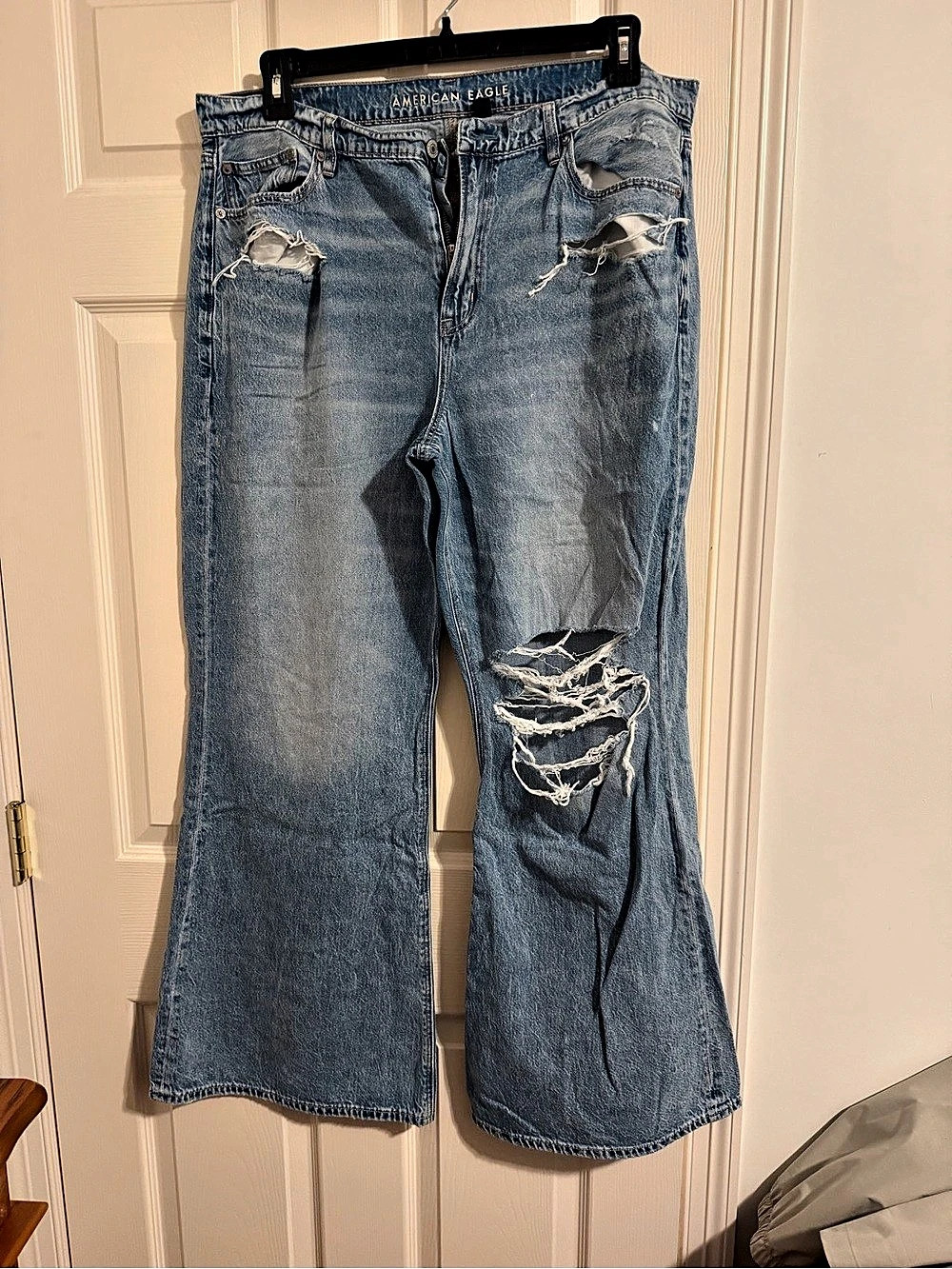 New American Eagle Baggy Wide-Leg Jean Women's Flare Jeans Blue